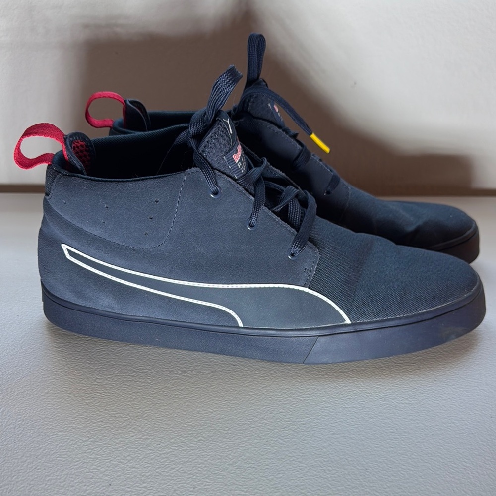 Puma Black and Red Low-Top Sneakers